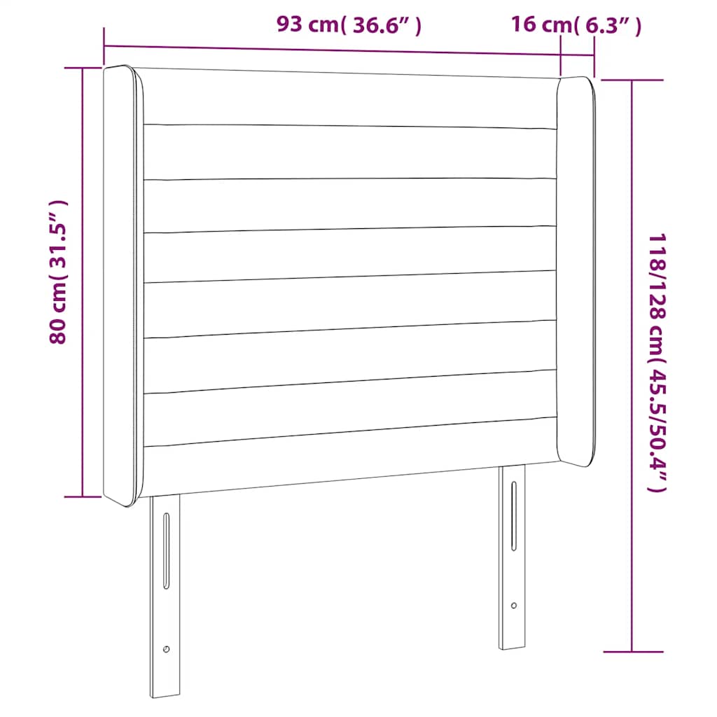 LED posteljno vzglavje temno modro 93x16x118/128 cm žamet - slika 7