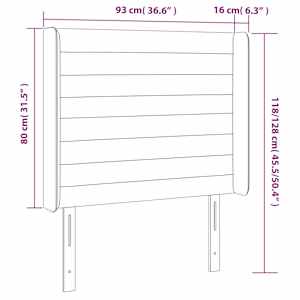 Čelo postele s LED růžové 93 x 16 x 118/128 cm samet - obrázek 6