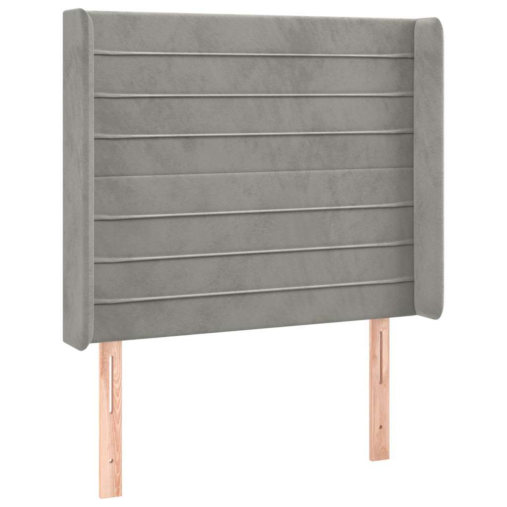 vidaXL Hoofdbord LED 103x16x118/128 cm fluweel lichtgrijs grijs, foto 4