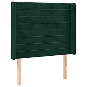 Čelo postele s LED tmavě zelené 103 x 16 x 118/128 cm samet - obrázek 3