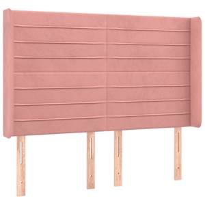 Čelo postele s LED růžové 147 x 16 x 118/128 cm samet - obrázek 3