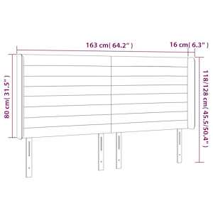 Čelo postele s LED černé 163 x 16 x 118/128 cm samet - obrázek 7