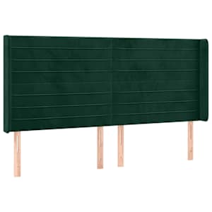 Čelo postele s LED tmavě zelené 183 x 16 x 118/128 cm samet - obrázek 3