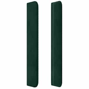 Čelo postele s LED tmavě zelené 183 x 16 x 118/128 cm samet - obrázek 5
