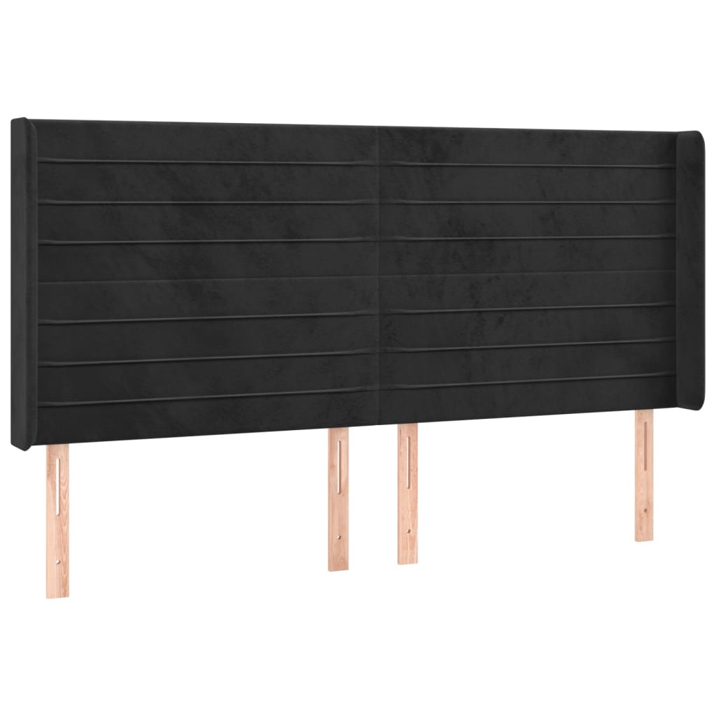 Thumbnail - vidaXL LED Kopfteil Schwarz 203x16x118/128 cm Samt