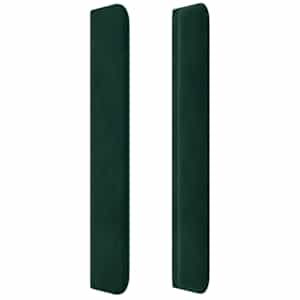Čelo postele s LED tmavě zelené 203 x 16 x 118/128 cm samet - obrázek 5