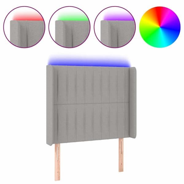 vidaXL LED-voodipeats, helehall, 93x16x118/128 cm, kangas