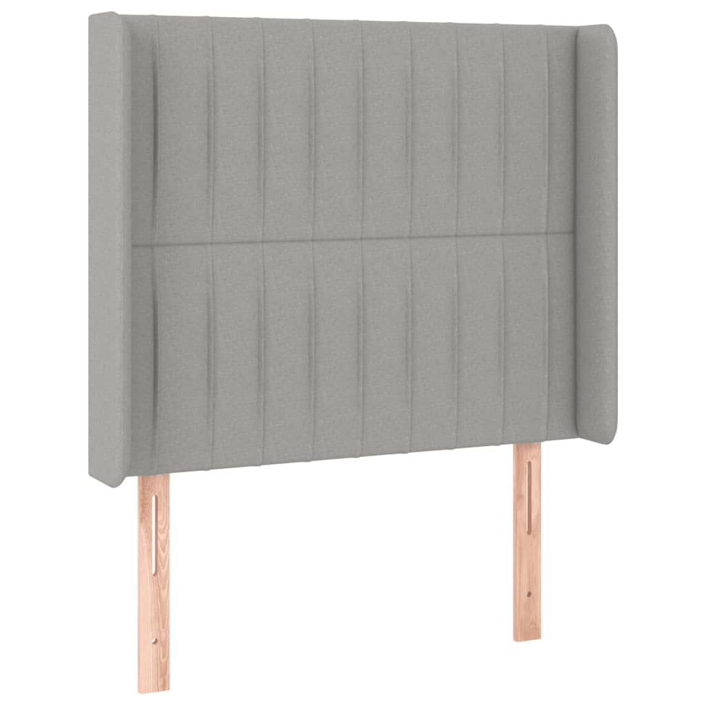 vidaXL Hoofdbord LED 93x16x118/128 cm stof lichtgrijs afbeelding