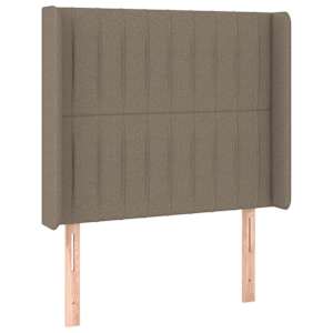 Čelo postele s LED taupe 93 x 16 x 118/128 cm textil - obrázek 3