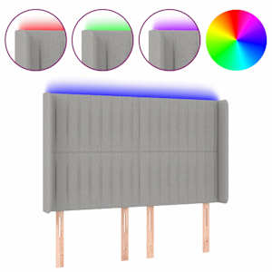 vidaXL LED-voodipeats, helehall, 147x16x118/128 cm, kangas