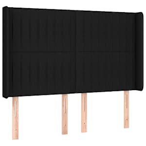 Čelo postele s LED černé 147 x 16 x 118/128 cm textil - obrázek 3