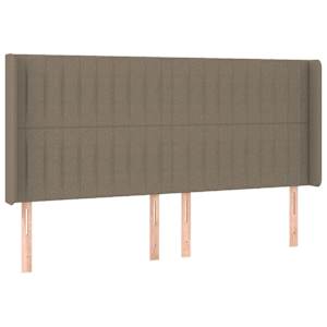 Čelo postele s LED taupe 163 x 16 x 118/128 cm textil - obrázek 3