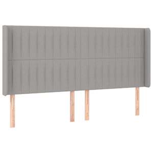 Čelo postele s LED světle šedé 183x16x118/128 cm textil - obrázek 4
