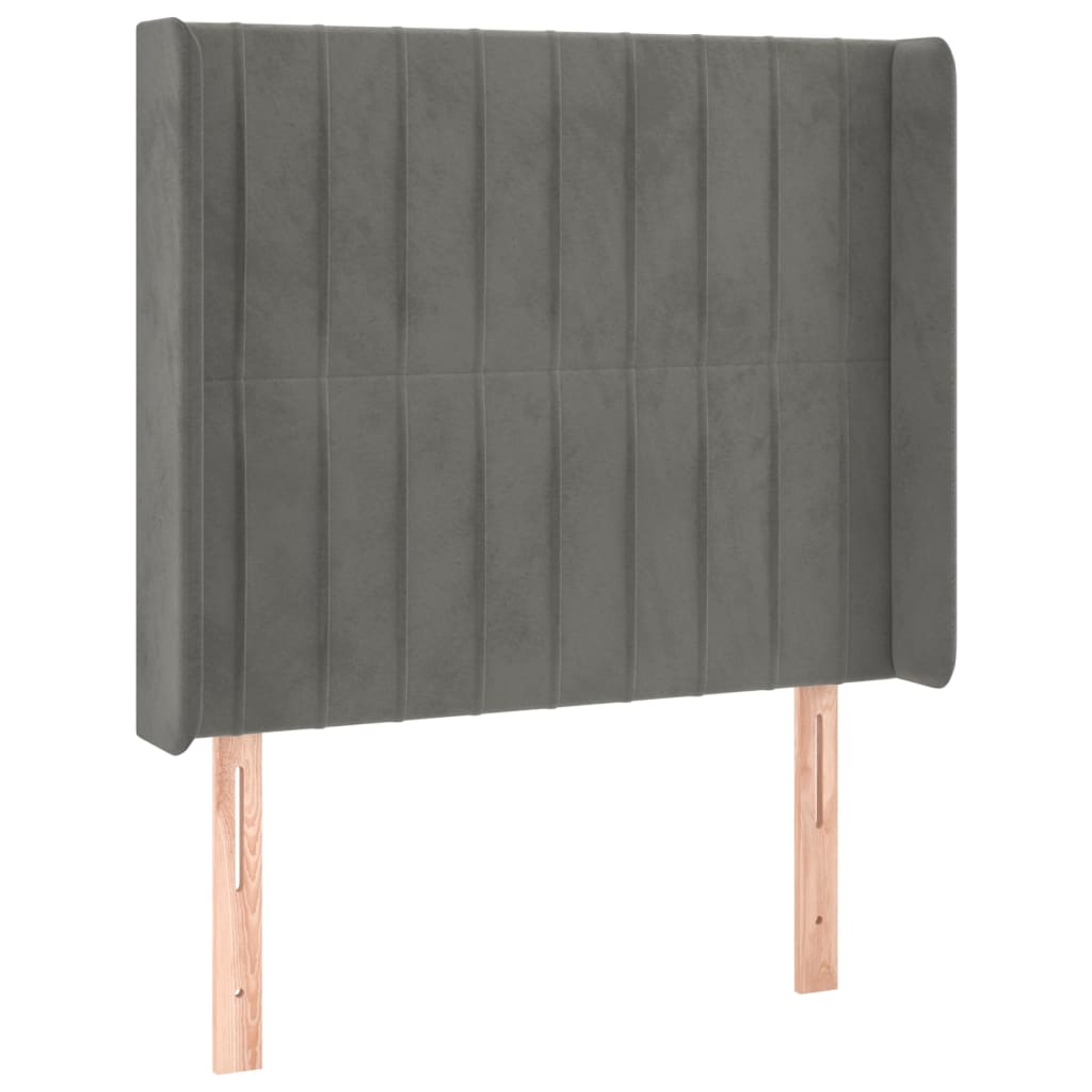 vidaXL Hoofdbord LED 83x16x118/128 cm fluweel lichtgrijs afbeelding