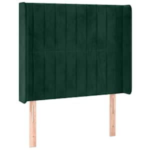 Čelo postele s LED tmavě zelené 83 x 16 x 118/128 cm samet - obrázek 3