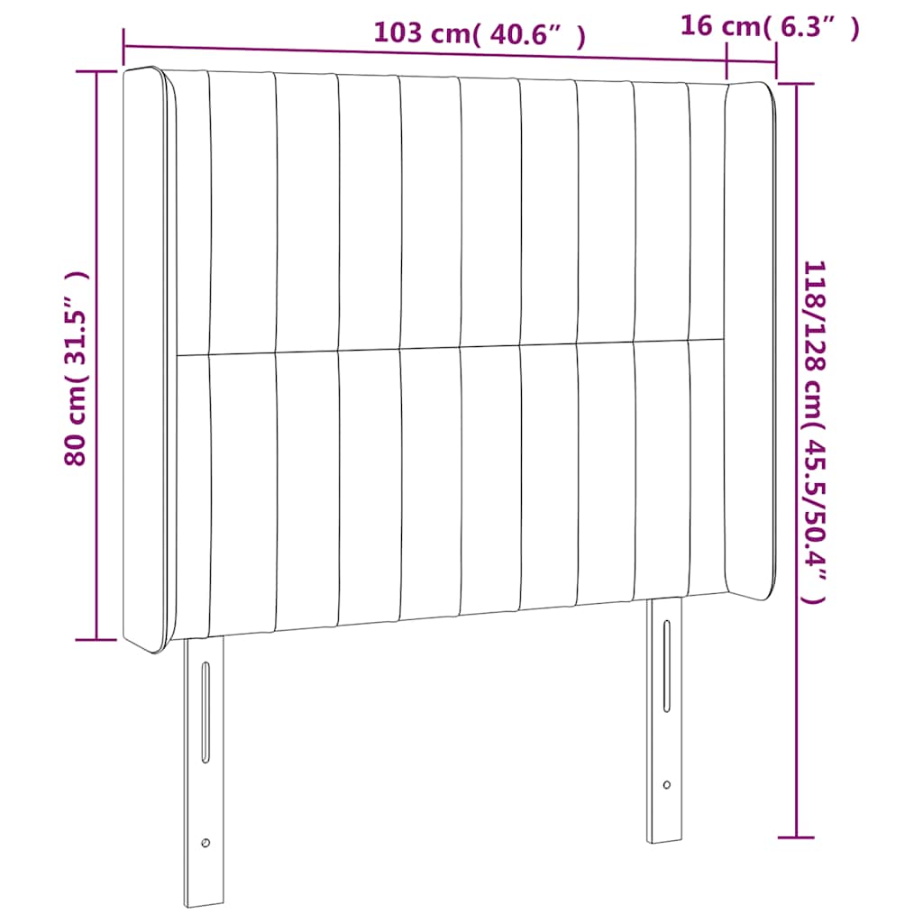LED posteljno vzglavje temno modro 103x16x118/128 cm žamet - slika 8