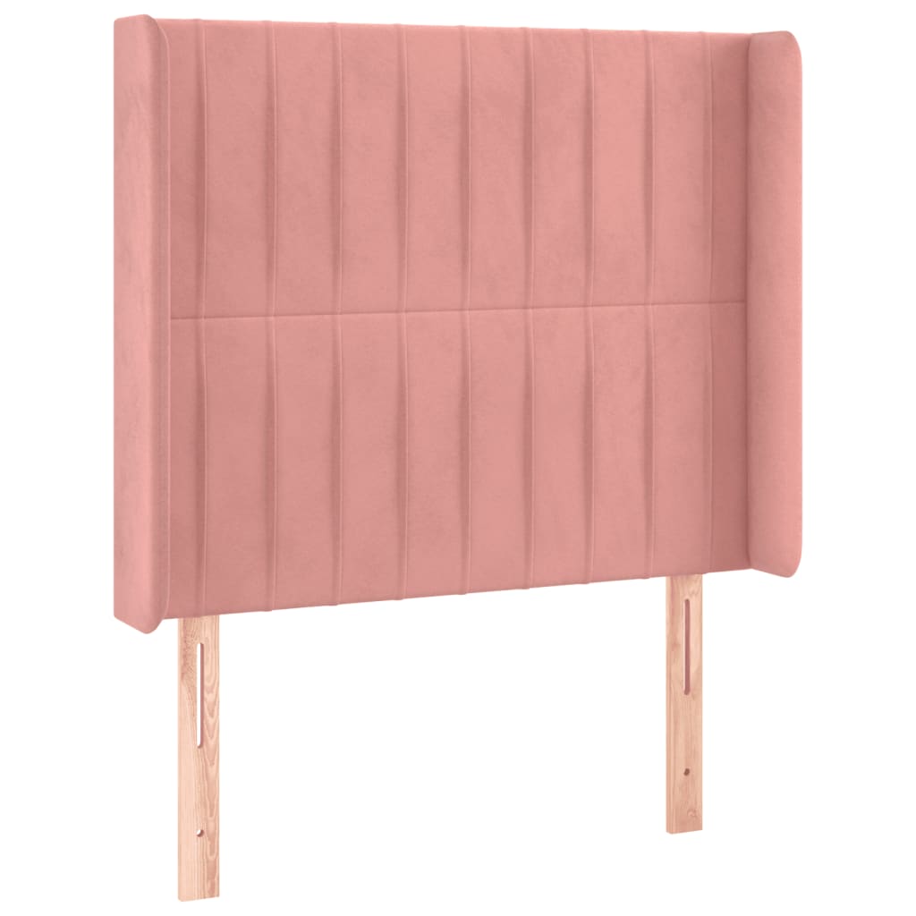 vidaXL Hoofdbord LED 103x16x118/128 cm fluweel roze afbeelding