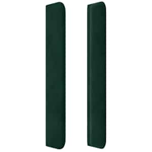 Čelo postele s LED tmavě zelené 147 x 16 x 118/128 cm samet - obrázek 5