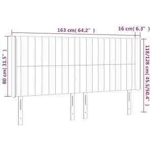 Čelo postele s LED tmavě zelené 163 x 16 x 118/128 cm samet - obrázek 8