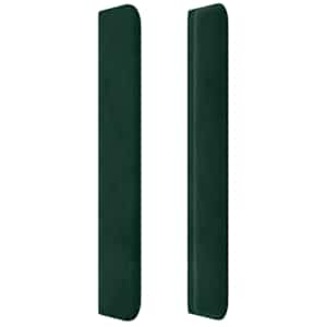 Čelo postele s LED tmavě zelené 203 x 16 x 118/128 cm samet - obrázek 5