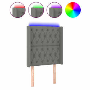vidaXL LED-voodipeats, tumehall, 83x16x118/128 cm, kangas