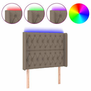 vidaXL LED-voodipeats, pruunikashall, 93x16x118/128 cm, kangas