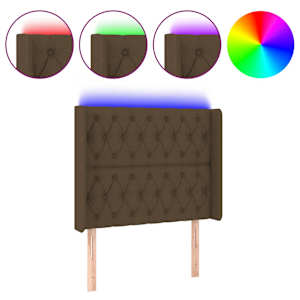vidaXL LED-voodipeats, tumepruun, 103x16x118/128 cm, kangas
