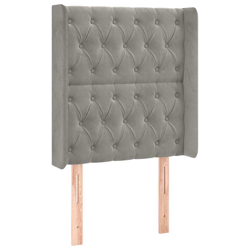 vidaXL Hoofdbord LED 83x16x118/128 cm fluweel lichtgrijs grijs, foto 4