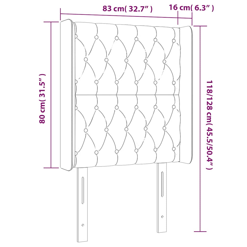 LED posteljno vzglavje temno modro 83x16x118/128 cm žamet - slika 7