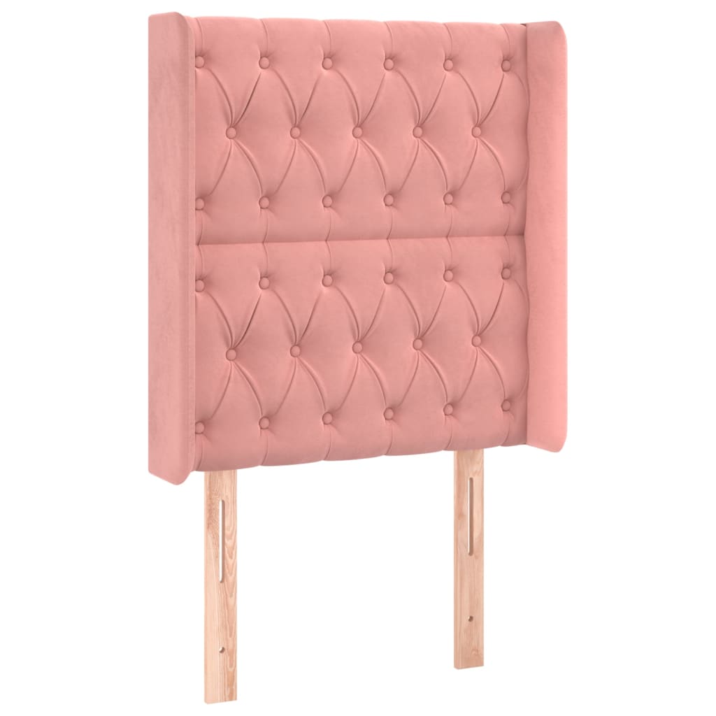 vidaXL Hoofdbord LED 83x16x118/128 cm fluweel roze afbeelding