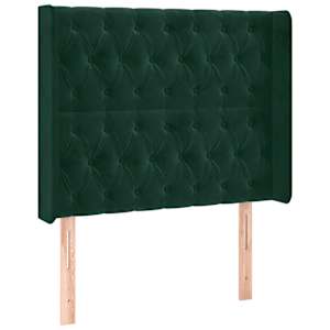Čelo postele s LED tmavě zelené 93 x 16 x 118/128 cm samet - obrázek 3
