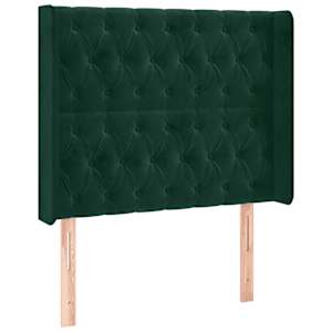 Čelo postele s LED tmavě zelené 103 x 16 x 118/128 cm samet - obrázek 3