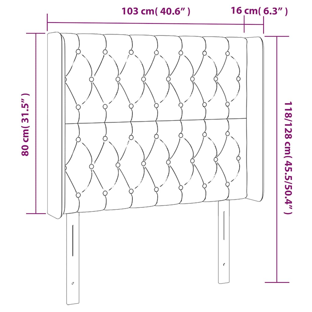 LED posteljno vzglavje temno modro 103x16x118/128 cm žamet - slika 7