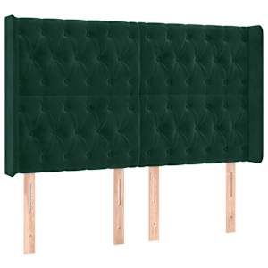 Čelo postele s LED tmavě zelené 147 x 16 x 118/128 cm samet - obrázek 3