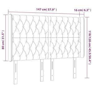 Čelo postele s LED tmavě zelené 147 x 16 x 118/128 cm samet - obrázek 7