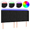 vidaXL LED-voodipeats, must, 183x16x118/128 cm, samet