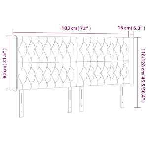 Čelo postele s LED tmavě zelené 183 x 16 x 118/128 cm samet - obrázek 7
