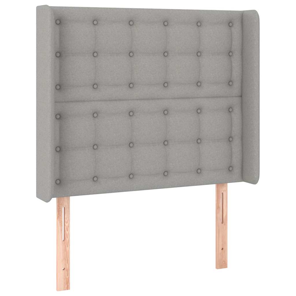 vidaXL Hoofdbord LED 83x16x118/128 cm stof lichtgrijs grijs, foto 4