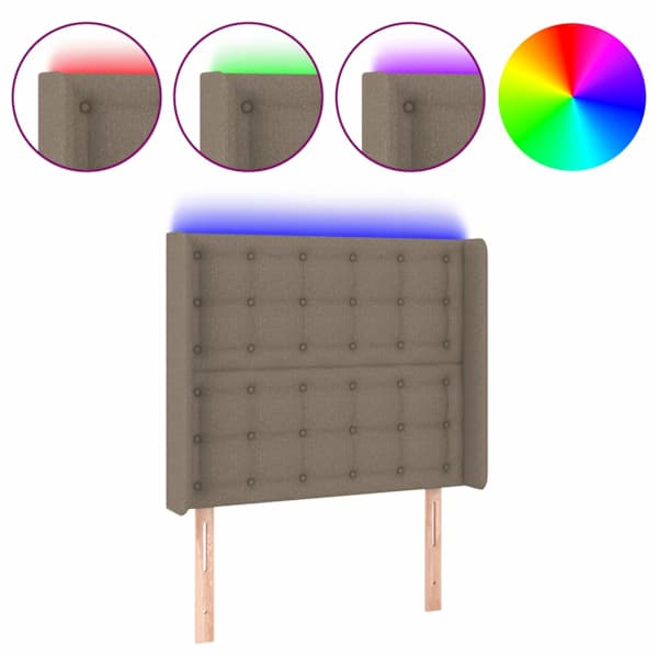 vidaXL LED-voodipeats, pruunikashall, 93x16x118/128 cm, kangas
