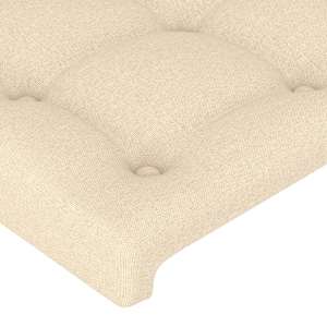 Čelo postele s LED krémové 93 x 16 x 118/128 cm textil - obrázek 5
