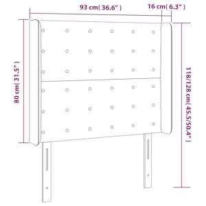 Čelo postele s LED krémové 93 x 16 x 118/128 cm textil - obrázek 6