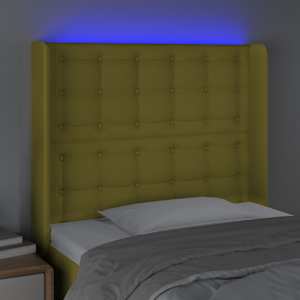 Čelo postele s LED zelené 93 x 16 x 118/128 cm textil - obrázek 3