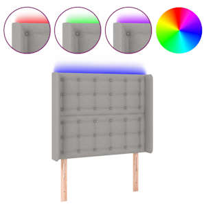 vidaXL LED-voodipeats, helehall, 103x16x118/128 cm, kangas