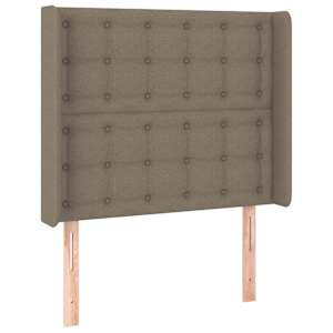 Čelo postele s LED taupe 103 x 16 x 118/128 cm textil - obrázek 3