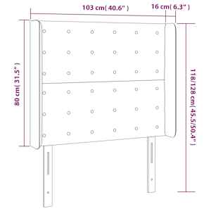 Čelo postele s LED modré 103 x 16 x 118/128 cm textil - obrázek 6