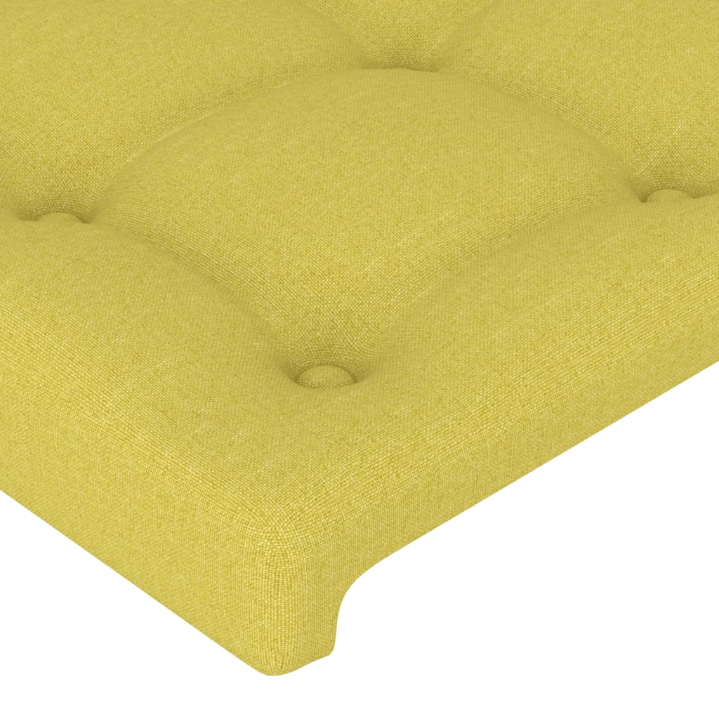 gultas galvgalis ar LED, 103x16x118/128 cm, zaļš audums | Stepinfit.lv