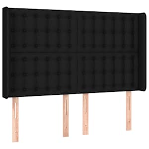 Čelo postele s LED černé 147 x 16 x 118/128 cm textil - obrázek 3