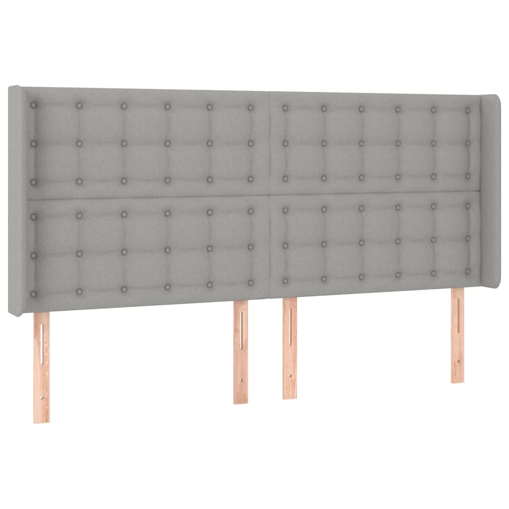 világosszürke szövet LED-es fejtámla 163x16x118/128 cm