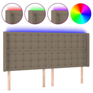 vidaXL LED-voodipeats, pruunikashall, 163x16x118/128 cm, kangas