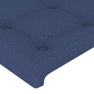 Čelo postele s LED modré 163 x 16 x 118/128 cm textil - obrázek 5